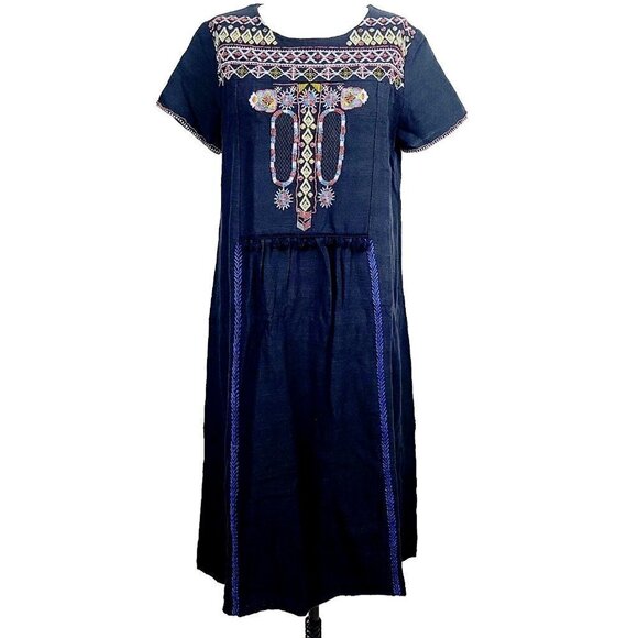 Corey Lynn Calter Mahiri Dress S Black Multicolor Beaded Embroidered‎ Azt… - Picture 1 of 8